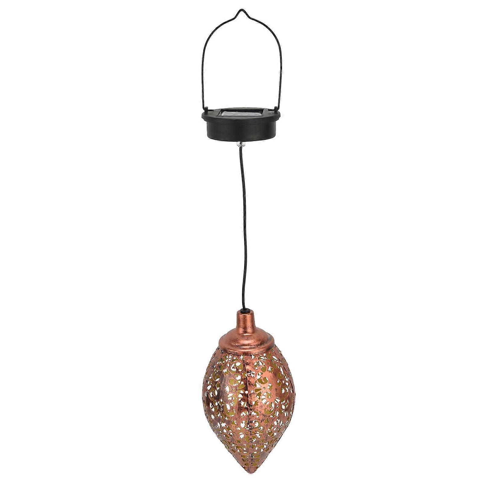 Lustre solaire rétro en fer forgé creux, éclairage décoratif étanche pour cour extérieure, jardin, pelouse, patio, sentier