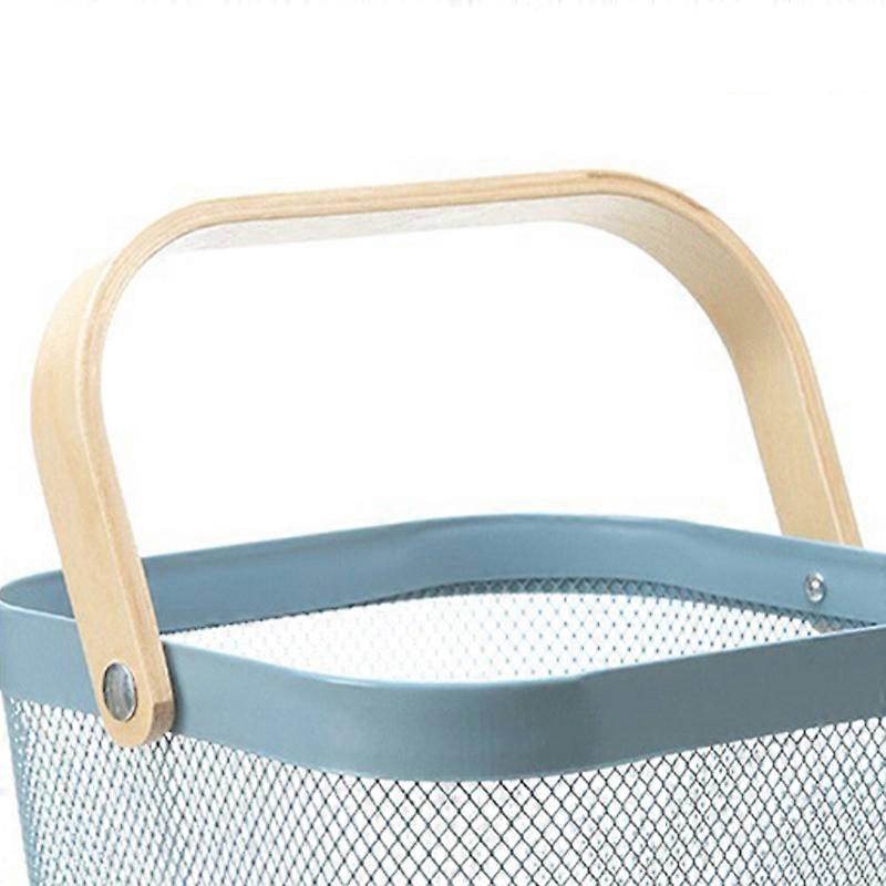 Blue Metal Fruit Colander with Comfortable Handle, Wear Resistant