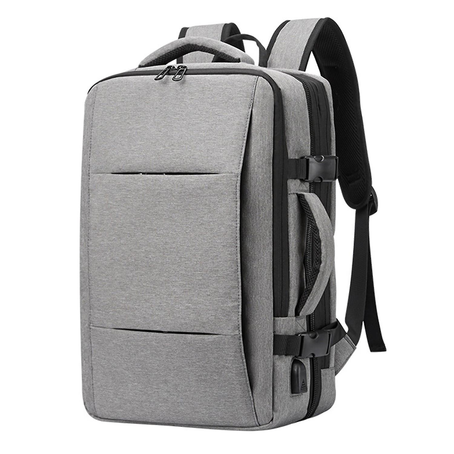 Expandable Carry-On Backpack with USB Charging Port Travel Weekender Backpack Fits 15.6 Inch Laptop