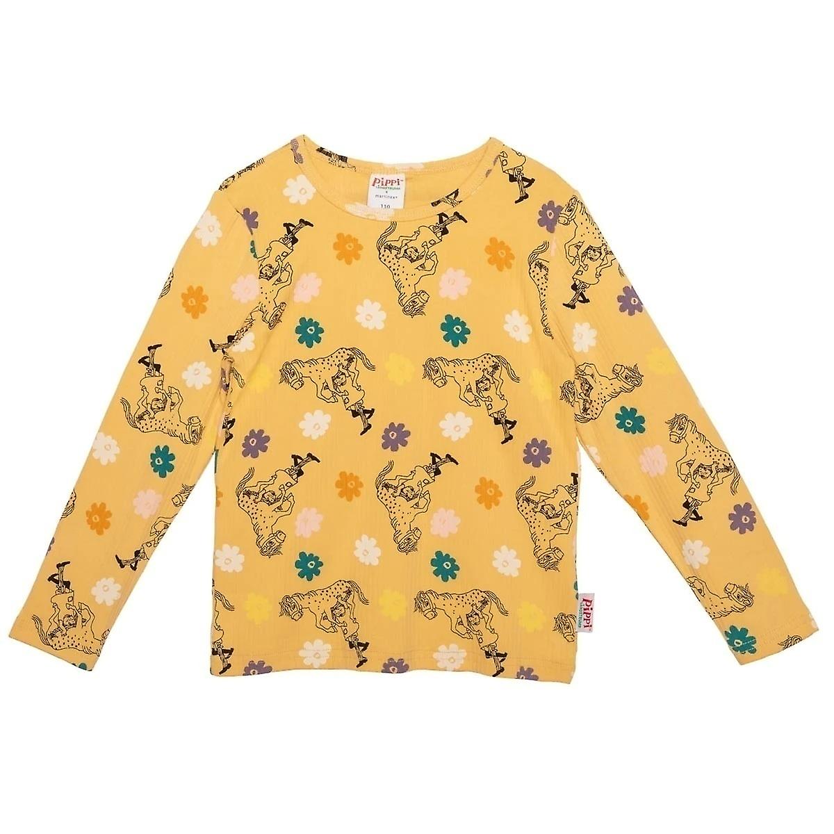 Pippi Langstrømpe Blomst sweater beige