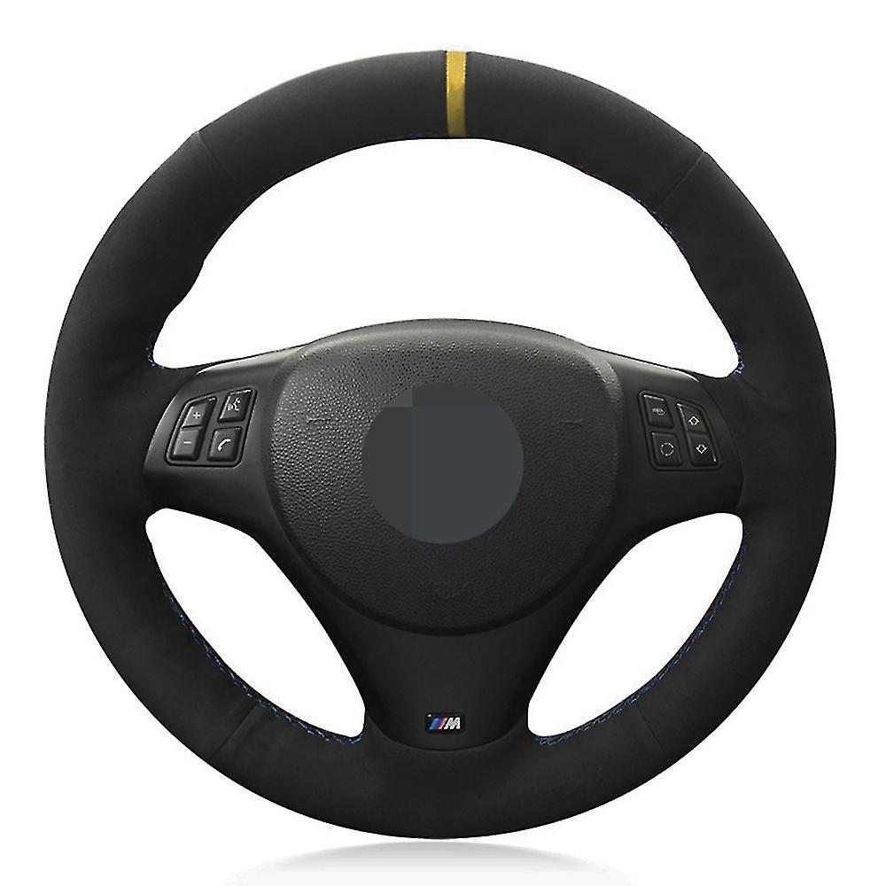 Bilratdæksel DIY sort ægte læder ruskind til BMW M Sport M3 E90 E91 E92 E93 E87 E81 E82 E88 X1 E84