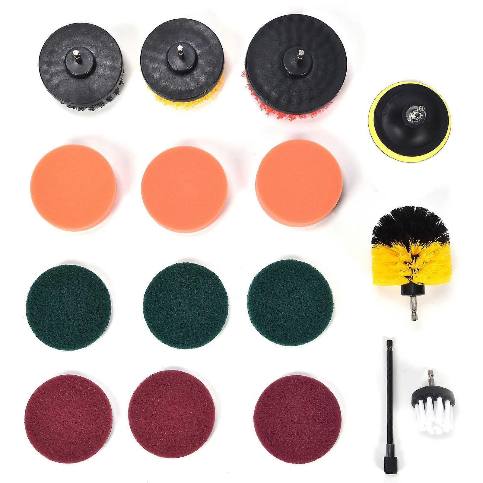 Drill Brush Attachment Set, Scrub Pads, Sponge Cleaning Brush, Wall Cleaning
