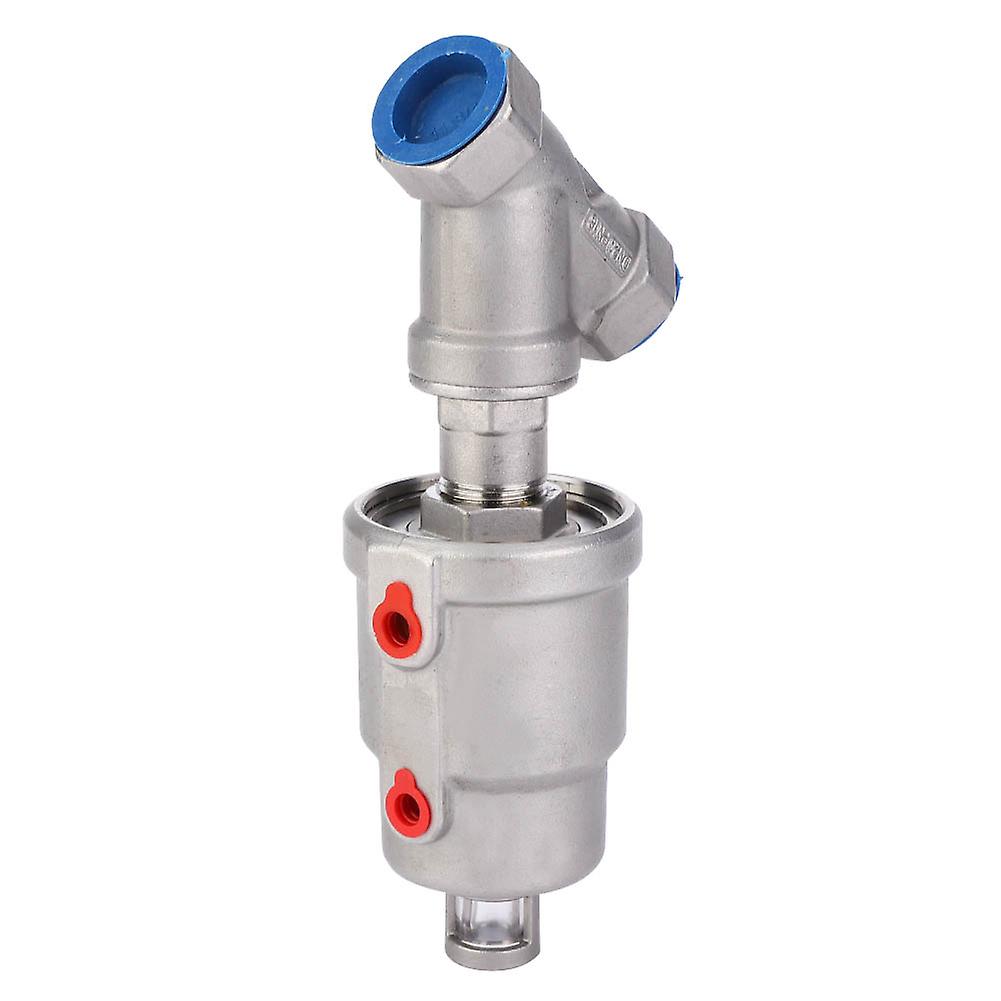 Vanne à siège incliné, actionnée par air, filetage femelle, vanne à vapeur pneumatique en acier inoxydable, 3/4 po DN20
