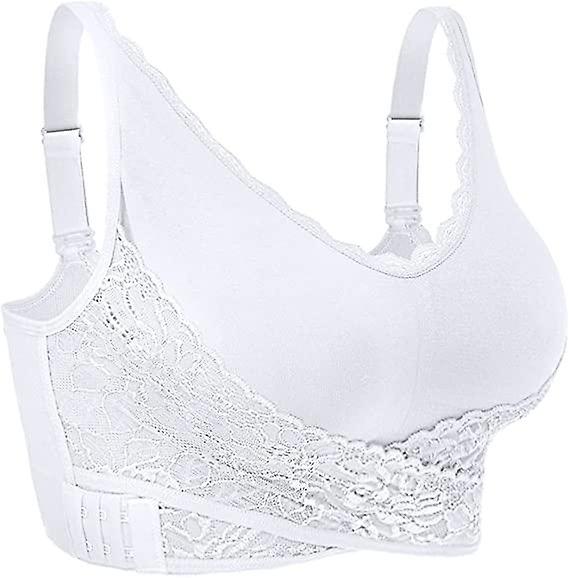 Reggiseno wireless, reggiseno sportivo in pizzo push up da donna senza cuciture per lo yoga sportivo quotidiano (bianco - taglia S)