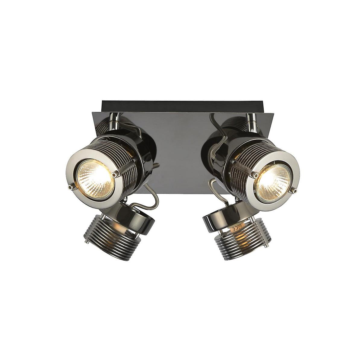 Pedro 4 Light Ceiling Spotlight Clusters Black Chrome