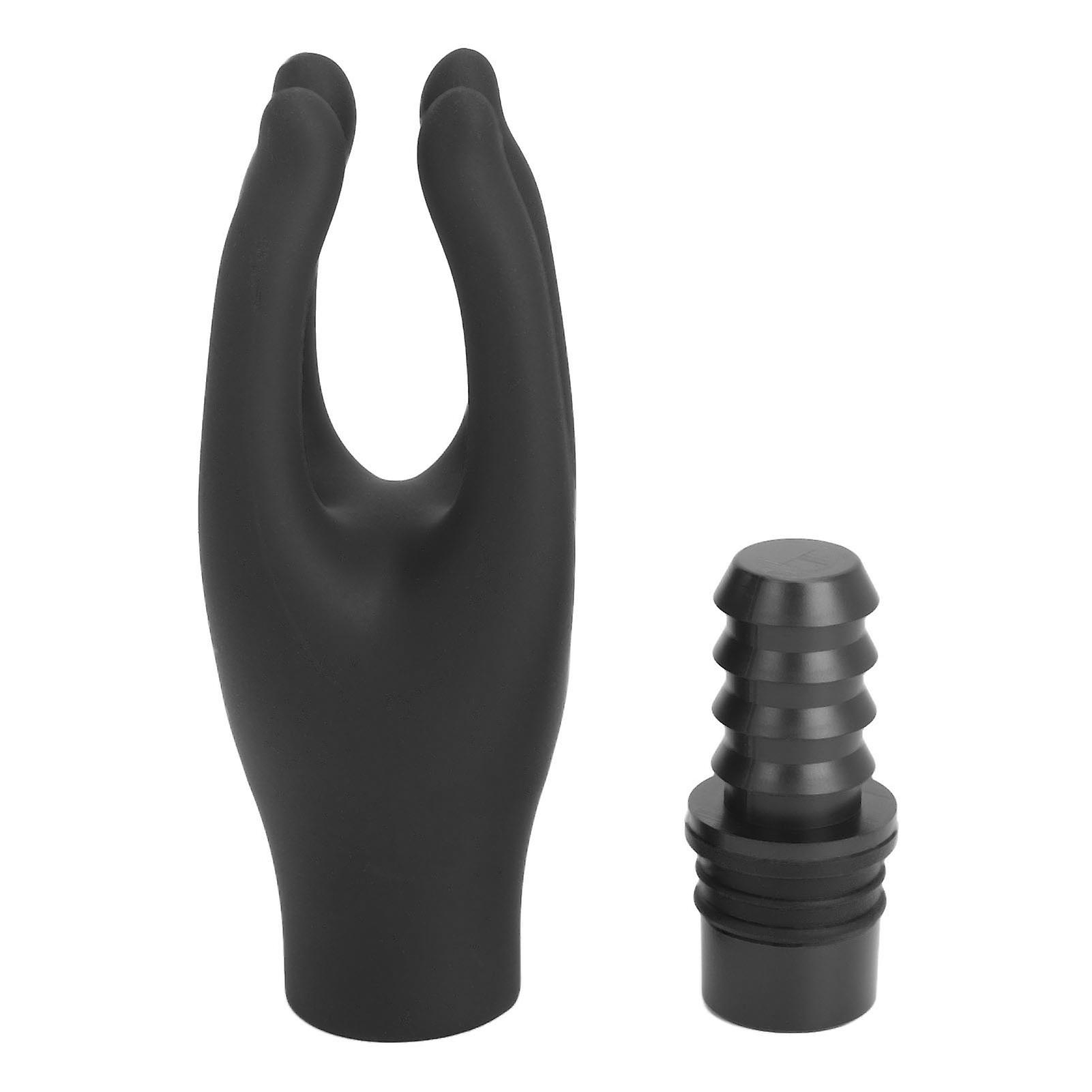 Fascia Massage Head, Replaceable Head, 4 Fingers, Artificial Hand, Silicone, Massage Machine Accessory, Black Caliber, 0.71-0.75 in