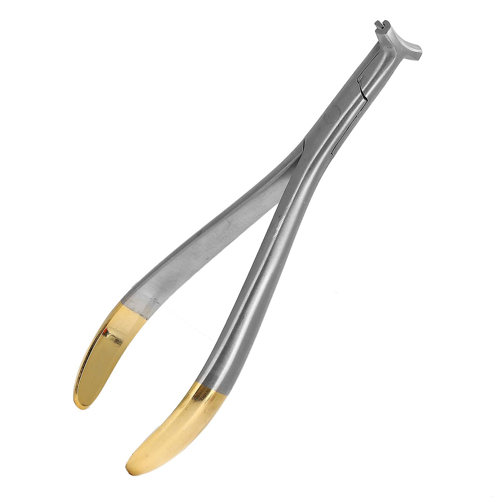 Stainless Steel Dental End Tweezers with Non-Slip Handle