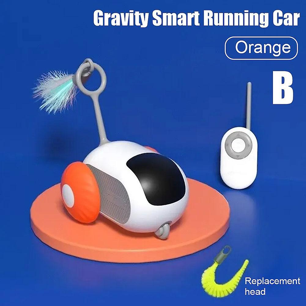 Smart Cat Toy Car Interactive RC Mouse with Auto Mode Feather Teaser USB Rechargeable Obstacle Avoidance for Indoor Cats