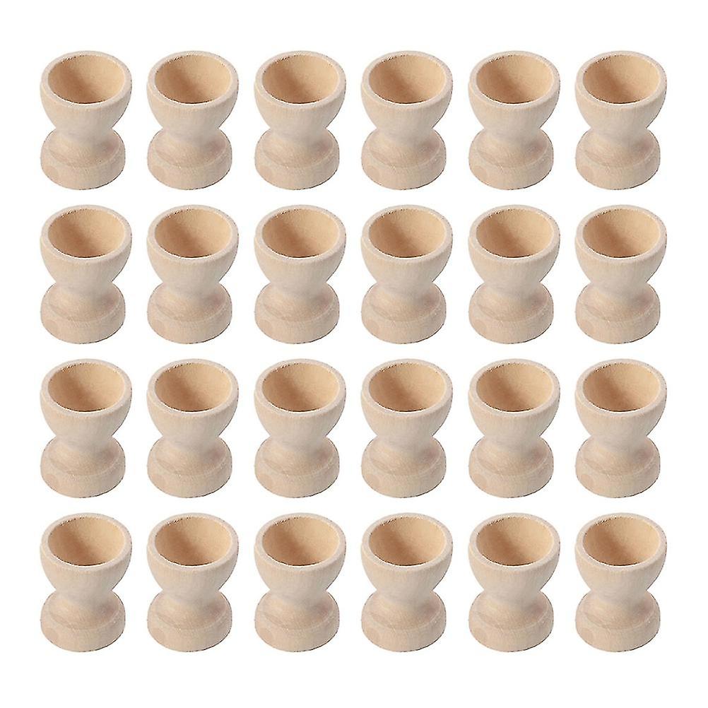 24pcs Wooden Egg Holders Egg Cups Egg Storage Holders Easter Egg Cups For Home