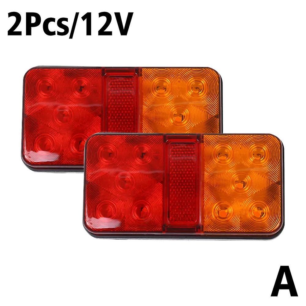 2Pcs 12V 24V 10 LED Tail Light Taillight Turn Signal Indicator Stop Lamp Rear Brake Light For Car Truck Trailer