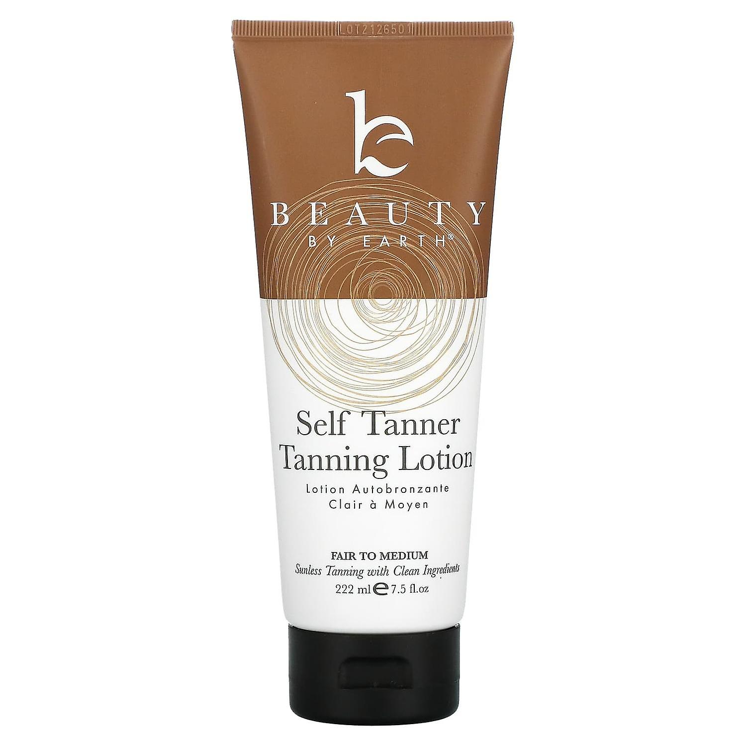 ビューティーバイアース、セルフタナー、サンレスタンニングローション、フェアトゥミディアム、7.5液量オンス(222 ml)