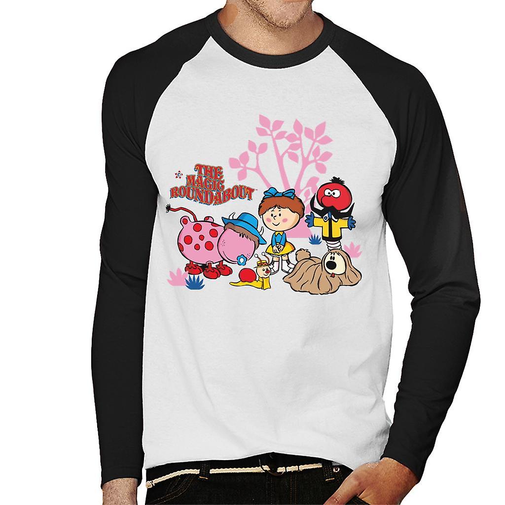 The Magic Roundabout Retro Cartoon Style Men's Baseball Long Sleeved T-Shirt