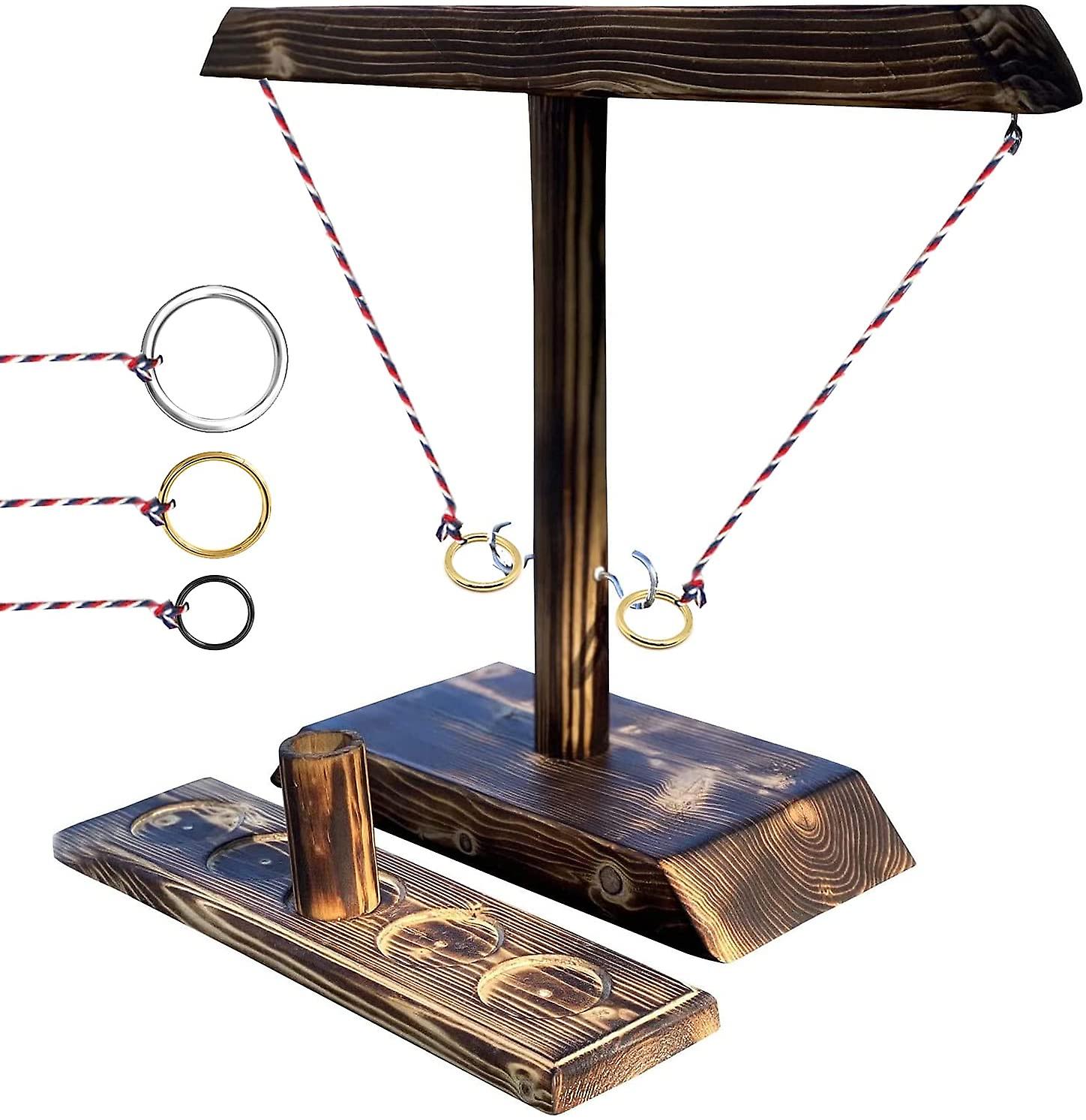 Hook and Ring Toss Game Handheld Board with Shot Ladder Bundle Large