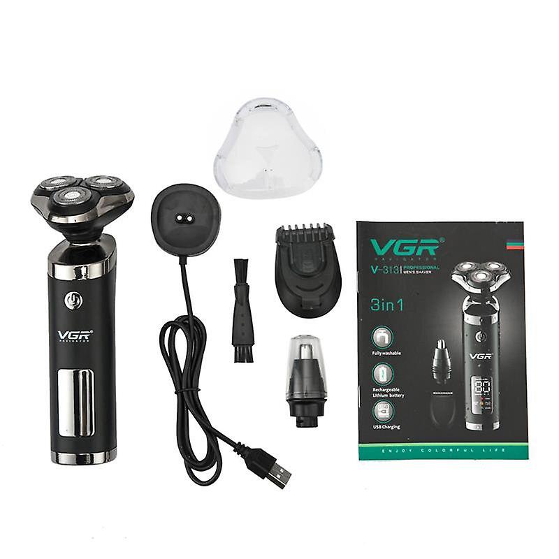 Electric Shaver Usb Shaver Three-in-one Multi-function Beard Rechargeable Lcd Digital Display Washing