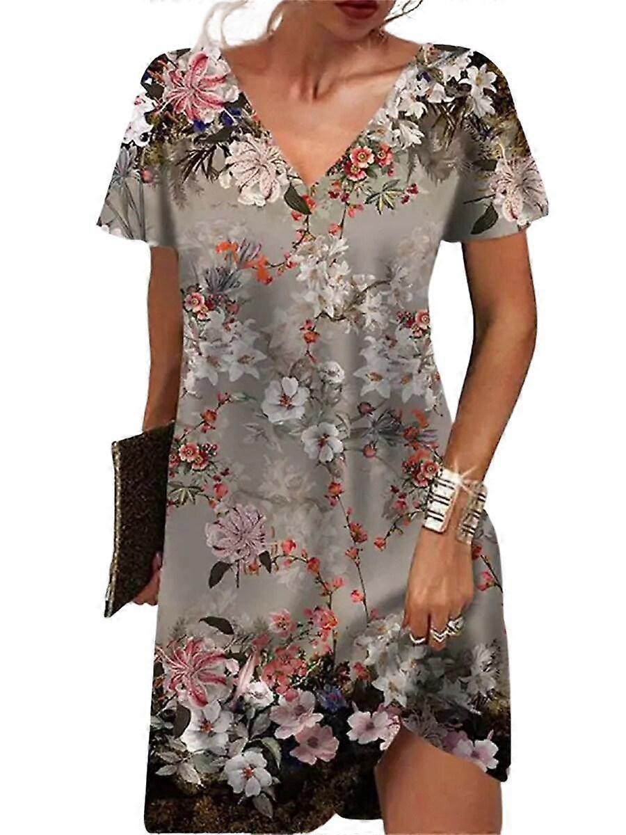 Spring And Summer Plus Size Naisten V-pääntie Tyylikäs mekko pitsihihoilla