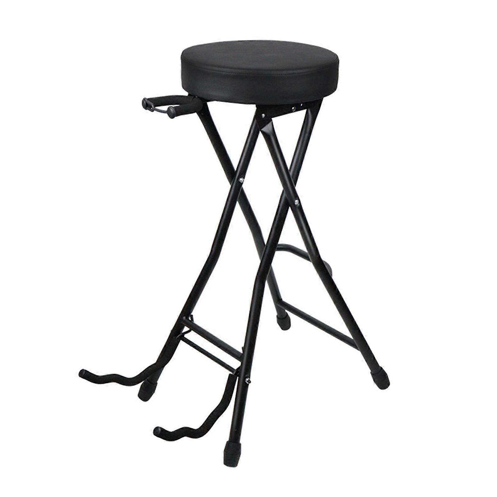 ギターシートスツール ベースプレーヤーのための折りたたみ式ギタースツール エレクトリックギタリスト ブラック