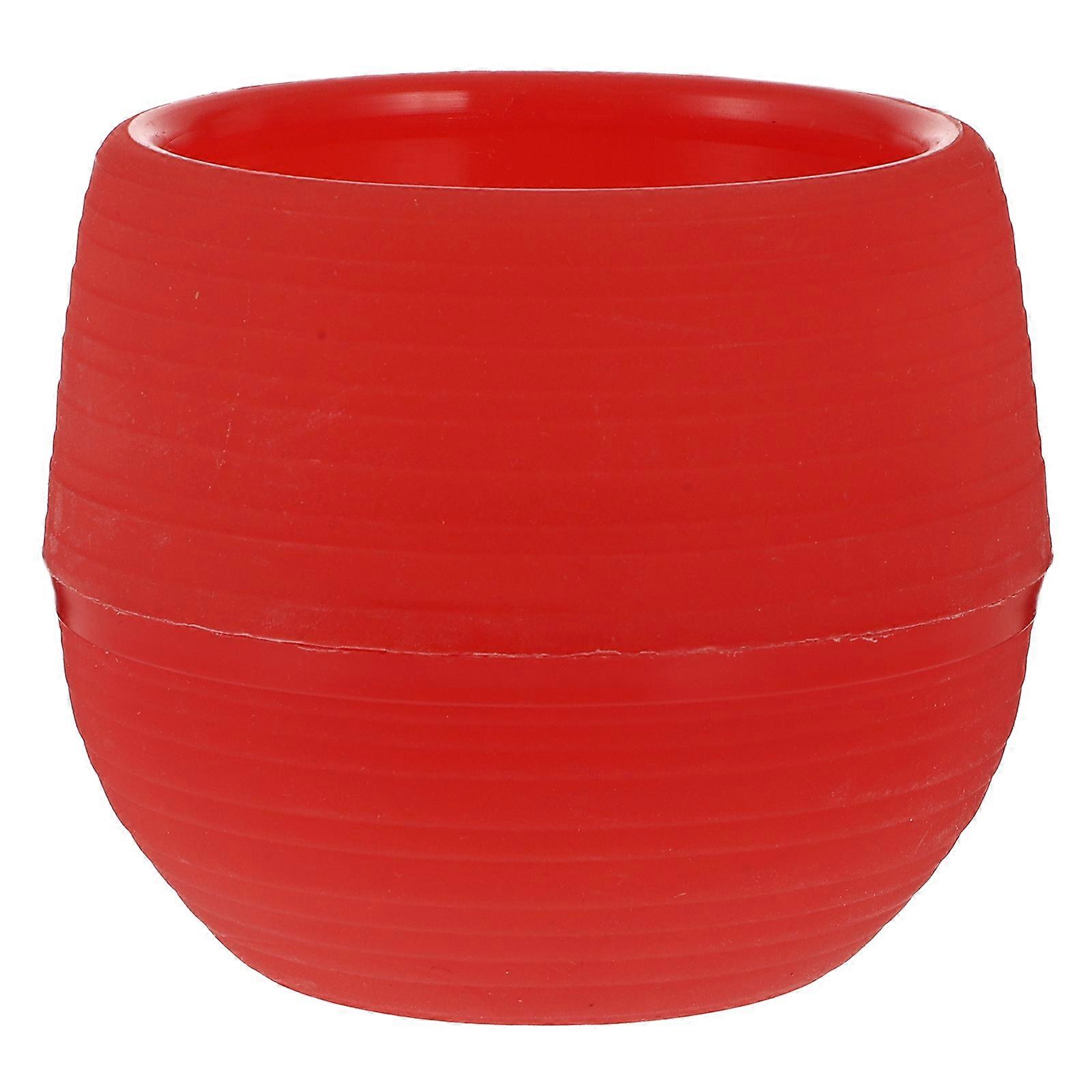 מיני שרף עגול עציץ עציץ צבע אחיד משרד ביתי תפאורה לסוקולנטים קקטוס (אדום יין)