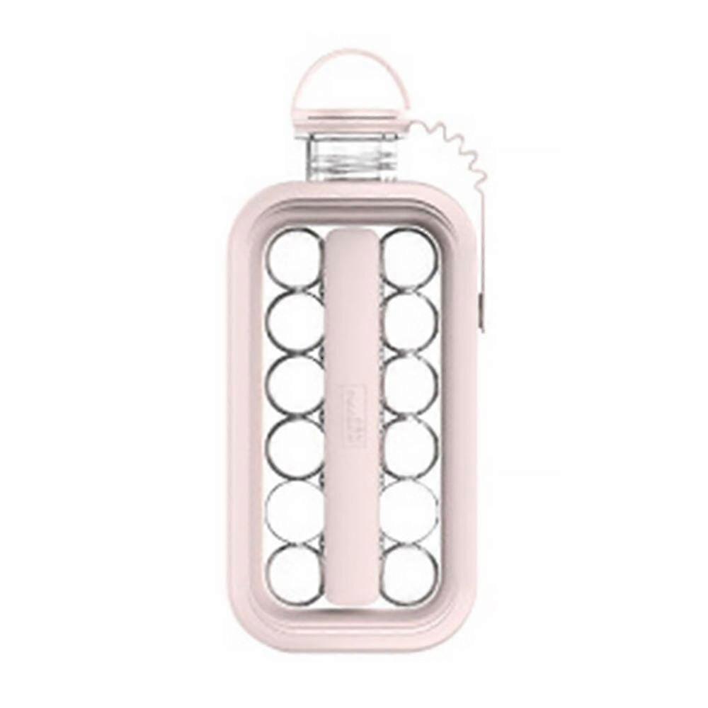 Home Multifunctional Portable Ice Making Box With Lid Ice Cube Mold pink