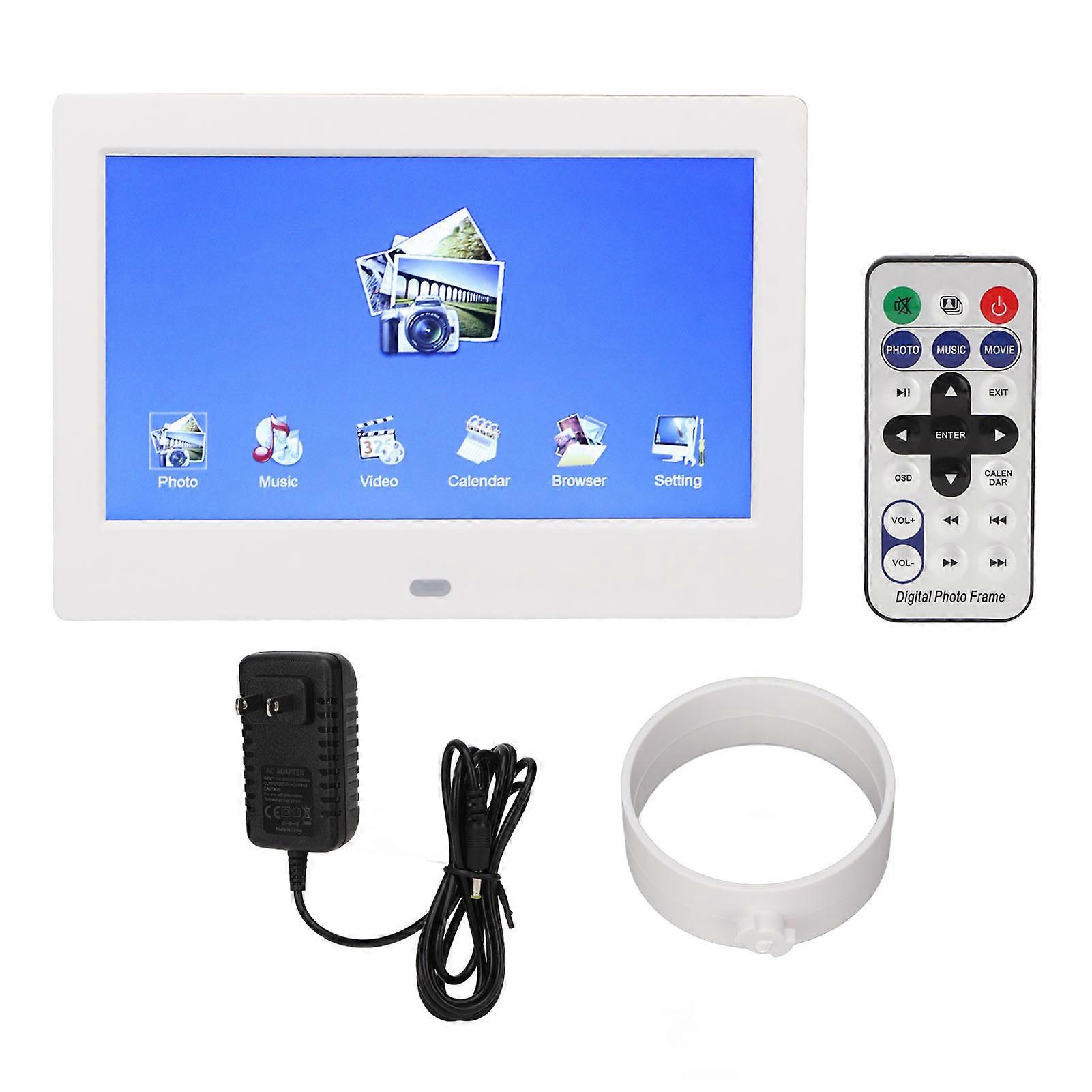 7 Inch Digital Picture Frame Multifunction Calendar Picture and Video Loop Playback Electronic Photo Frame 100?240V US Plug