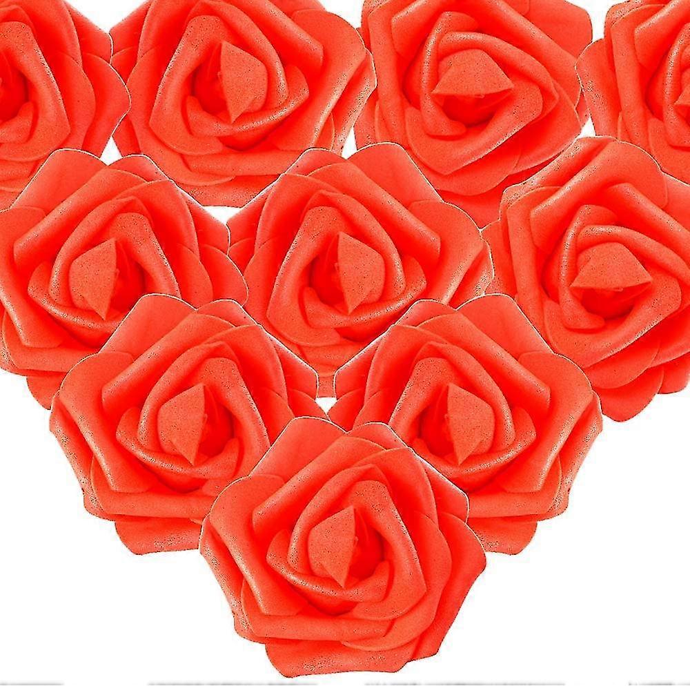 100pcs τεχνητά λευκά τριαντάφυλλα 7 cm λουλούδια, κεφάλια λουλουδιών λευκά στολίδια, γαμήλιο συμπόσιο λευκά στολίδια μαλλιών