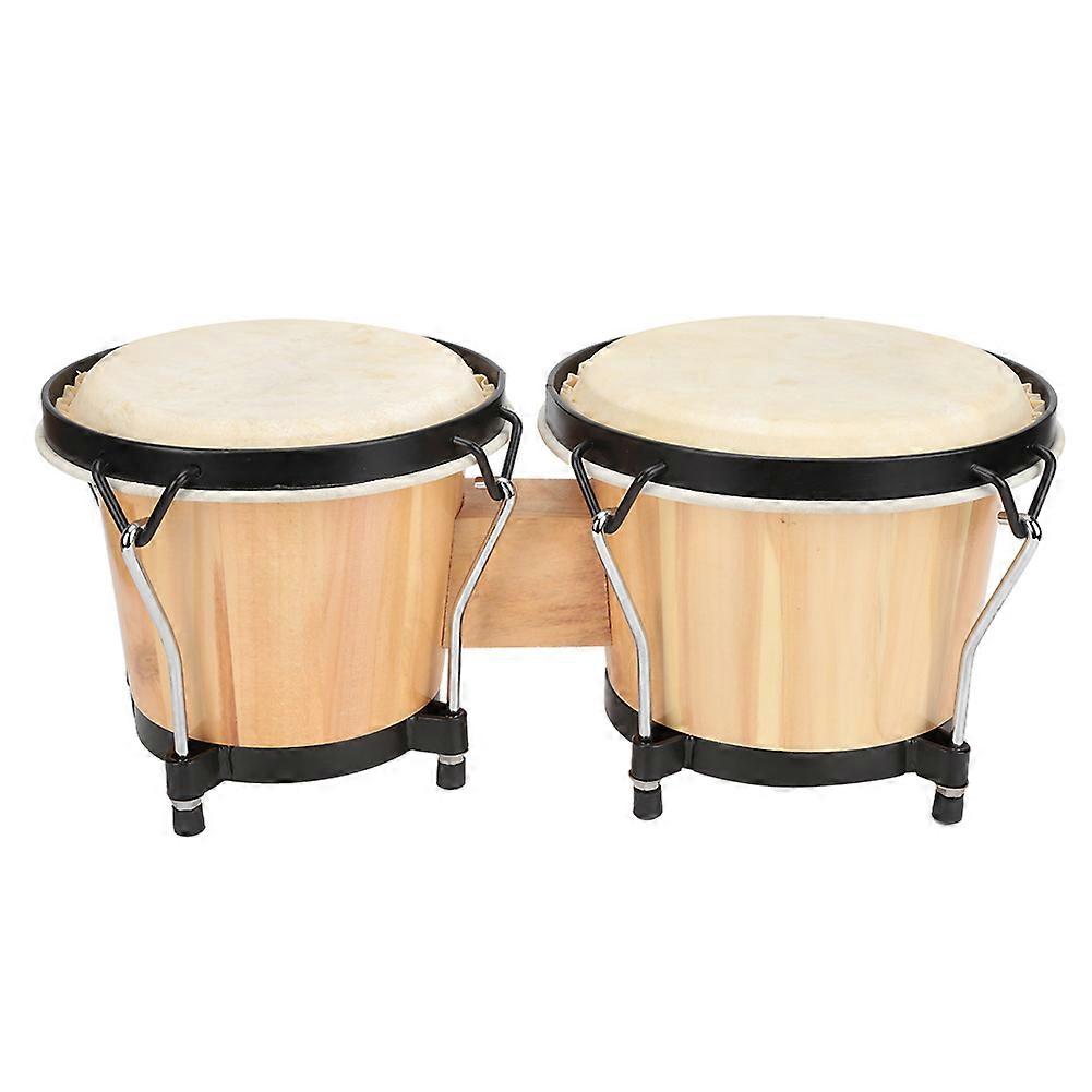 African Drum Natural Wood Musical Instrument with Wrench for Music Players
