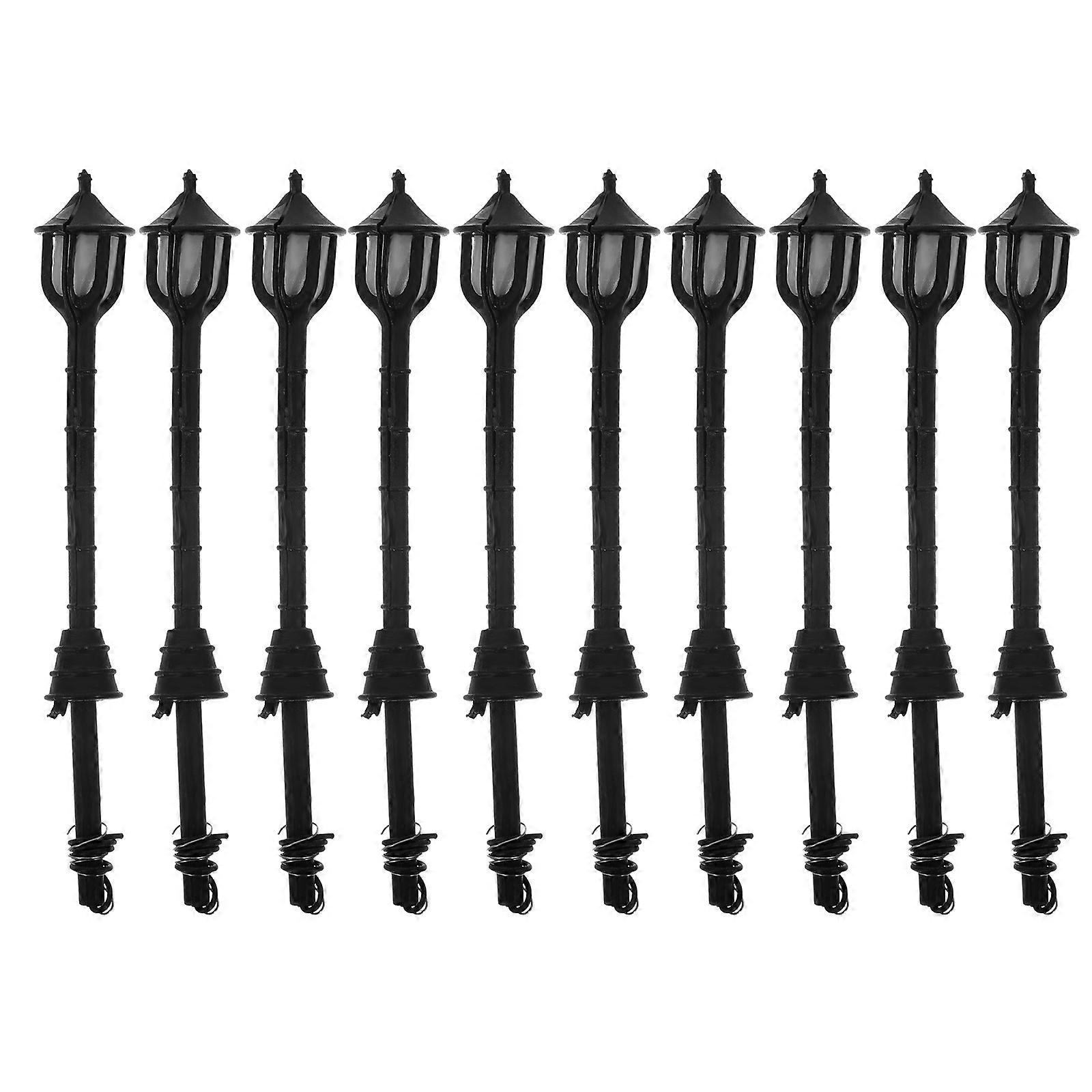 10pcsミニチュアランプミニ街路灯モデルドールハウスガーデンデコレーション風景飾り