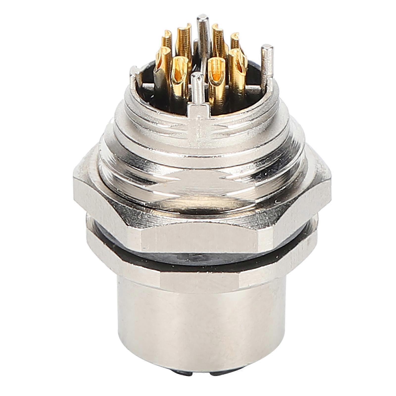 Panel Mount Socket Hole Type Waterproof Electrical Cable Quick Thread Connector M12?B?S8X YEMAA