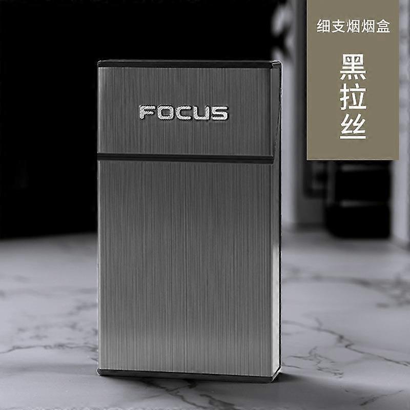 Focus Cigarette Case 20 Pcs Personalized Creative Metal Veneer Pressure-Resistant Moisture-Proof Portable Fine Counts Cigarette Case Hard Pack