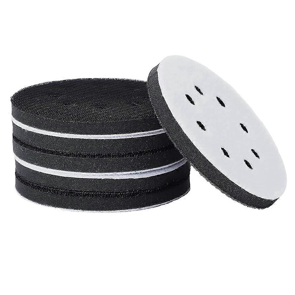 6PCS 5 ίντσα (125mm) μαλακό μαξιλάρι διασύνδεσης σφουγγαριών 8 οπών για τα μαξιλάρια λείανσης και τους δίσκους λείανσης γάντζου & βρόχου για