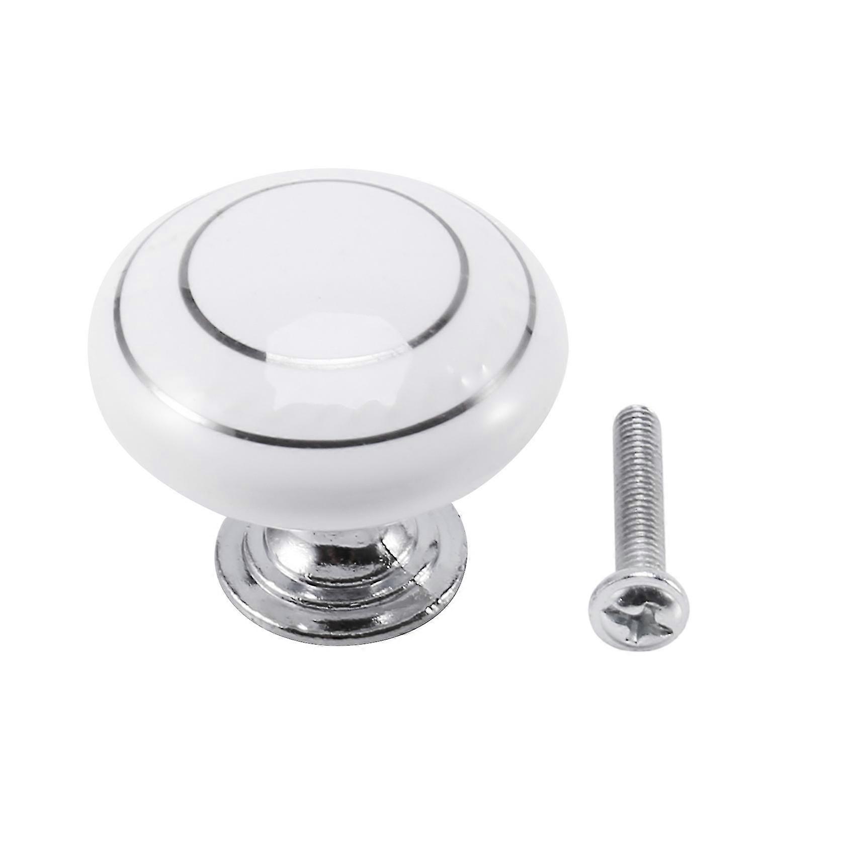 1 X Ceramic Door/wardrobe/cabinet/cupboard Knob Handle Drawer White