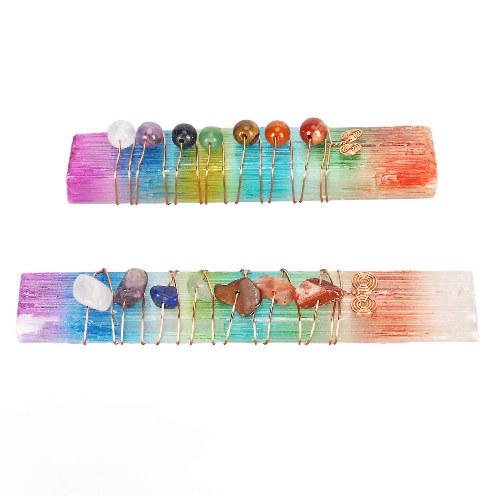 2個のチャクラヒーリングクリスタルイレギュラークォーツポジティブエネルギーストレスリリーフレイキバランシングストーン瞑想の装飾