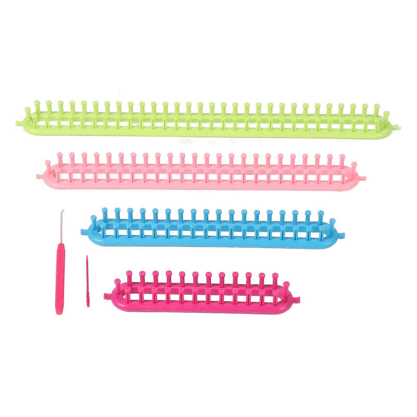 6 stuks Lang Breien Weefgetouw Set Rechthoek Plastic Weven Weefgetouwen Set Breien Weefgetouw Set met Haak Naald Kit Sjaal Mutsen Gereedschap Maken