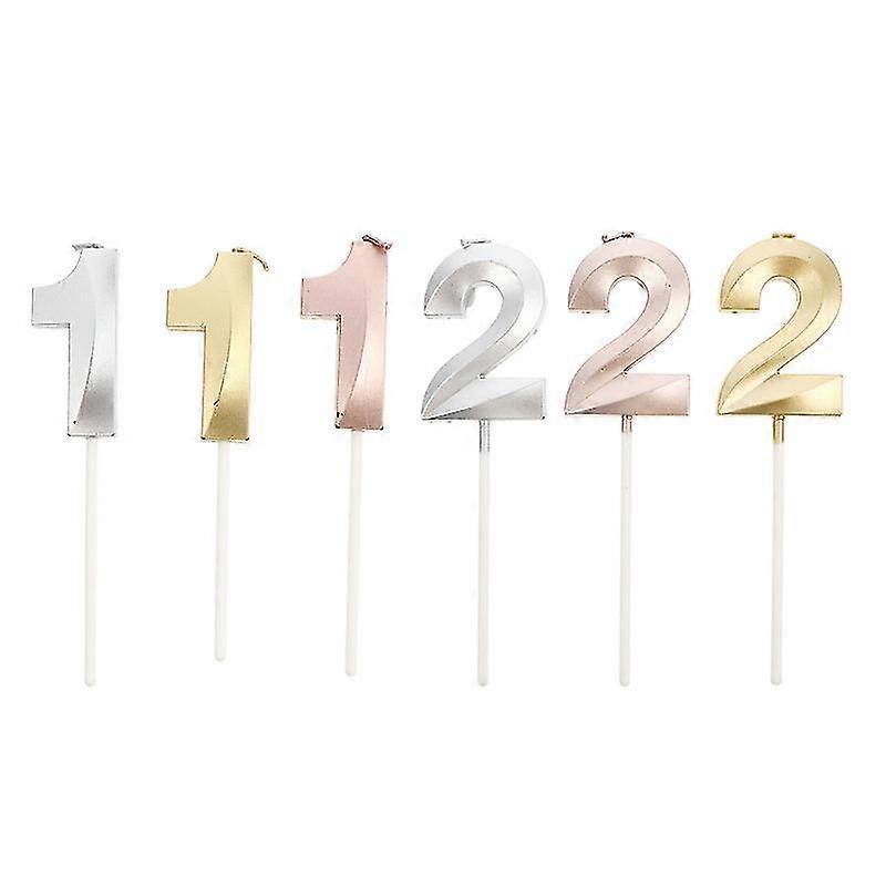 6pcs romantic birthday number candles party glitter candles party supplies