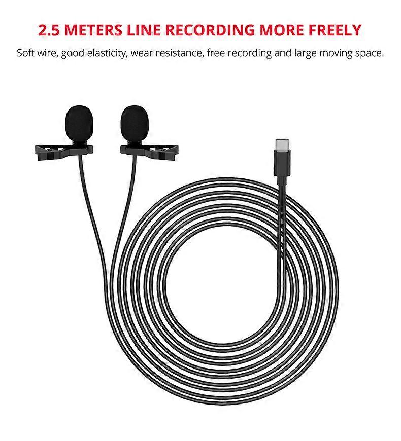 MY3 Lapel Microphone Vlog Video Recording Lavalier Mini Condenser Mic for IPhone12 Android Mac and DSLR Camera Camcorder