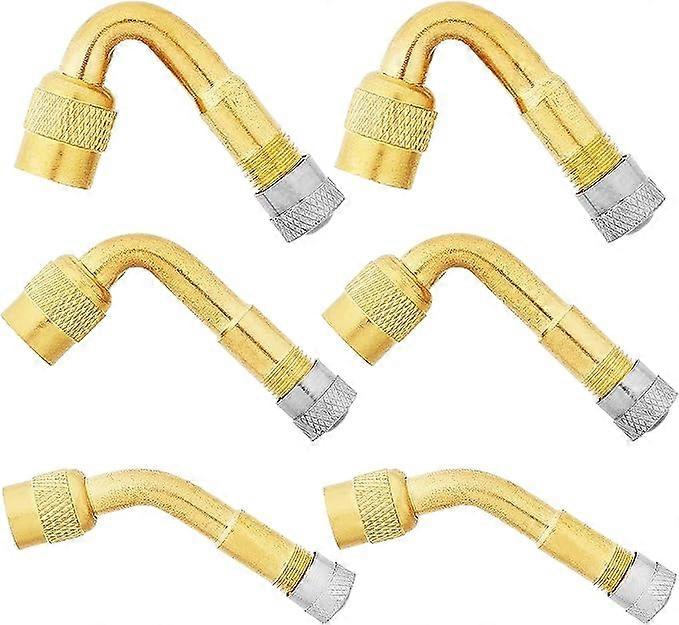 6 Tire Valve Extensions, 2 Each for 45, 90, 135, Extension Valve Tire Valve Adapter Accessories Extension Elbow for Angled Inflator Nozzle for Car Tru