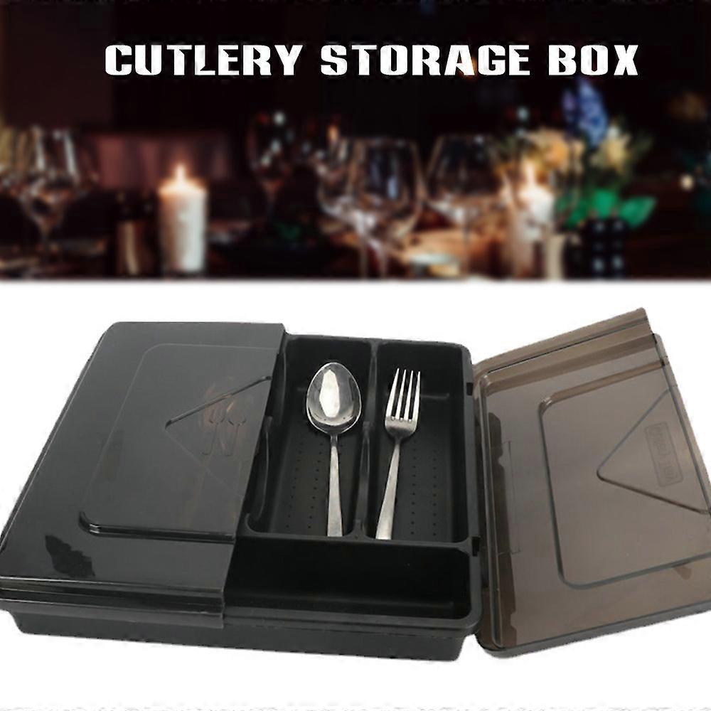 Cutlery Storage Box with Cover Multipurpose Compartment Tableware Organizer