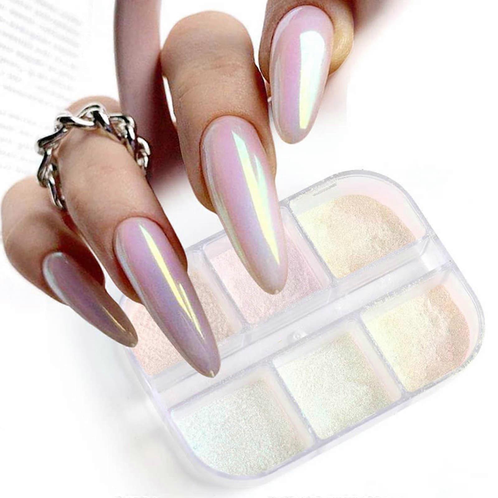 Chrom Glitzerpuder Pearl Chrome Nail Powder – 2 Stück Mit Spiegeleffekt | Für Nageldesign & Nail Art