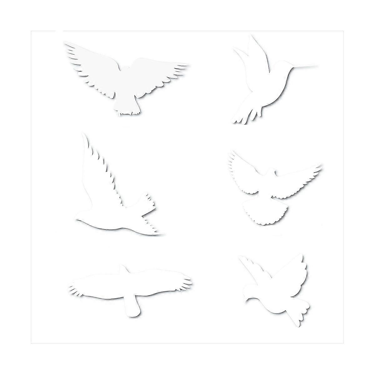 Bird Anti-Collision Window Stickers White Removable Electrostatic Glass Decorative Stickers Warning