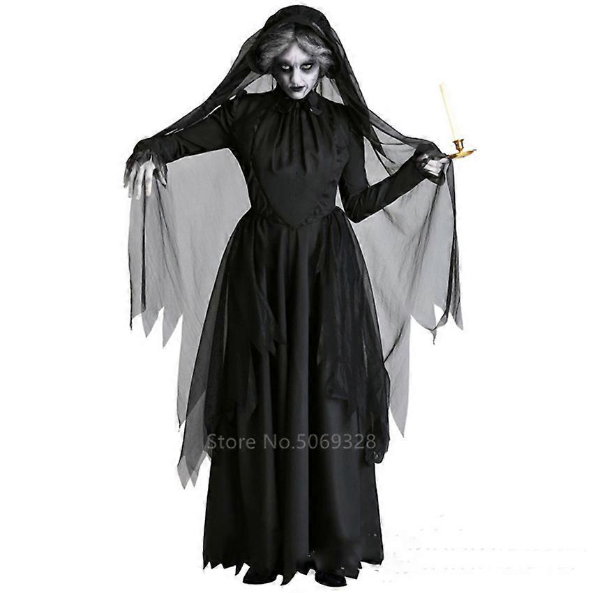 Vestido De Halloween Para Mujer MOKBAY - Diseño Terrorífico, Mangas Largas, Perfecto Para Fiestas Y Disfraces