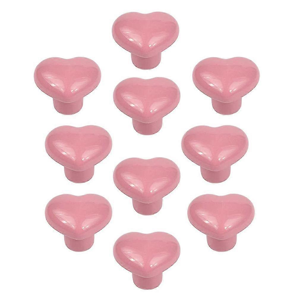 10PCS Ceramic Drawer Knobs Heart Shape Cabinet Dresser Pulls Handles