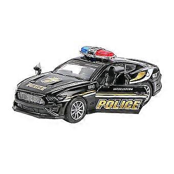 Modello di auto della polizia in lega pressofusa in scala 1:36, ornamenti decorativi, giocattolo per bambini con azione pull back e porte apribili, regalo creativo
