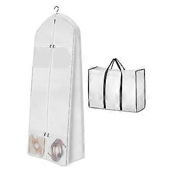 Portátil 70in vestido de noiva saco de vestuário com noiva tote bag 8in Gusseted sacos de vestido para vestidos longos
