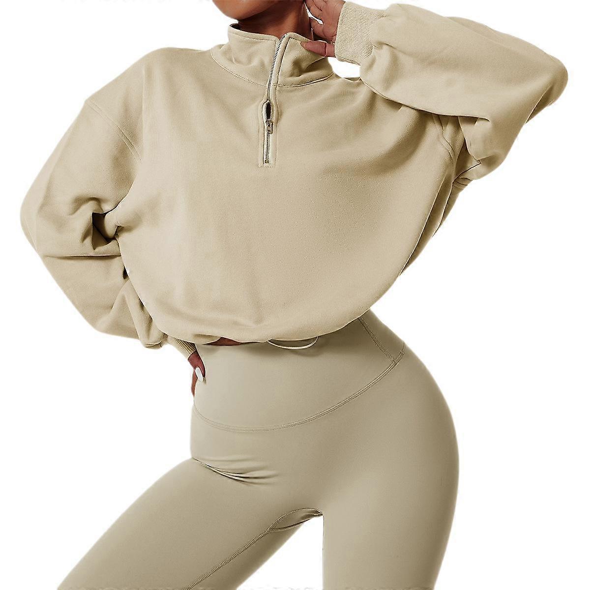 Women's Workout Hoodie Jacket 1/2 Zip Pullover Running Athletic Outwear Slim Fit Long Sleeve Pull Rope Top