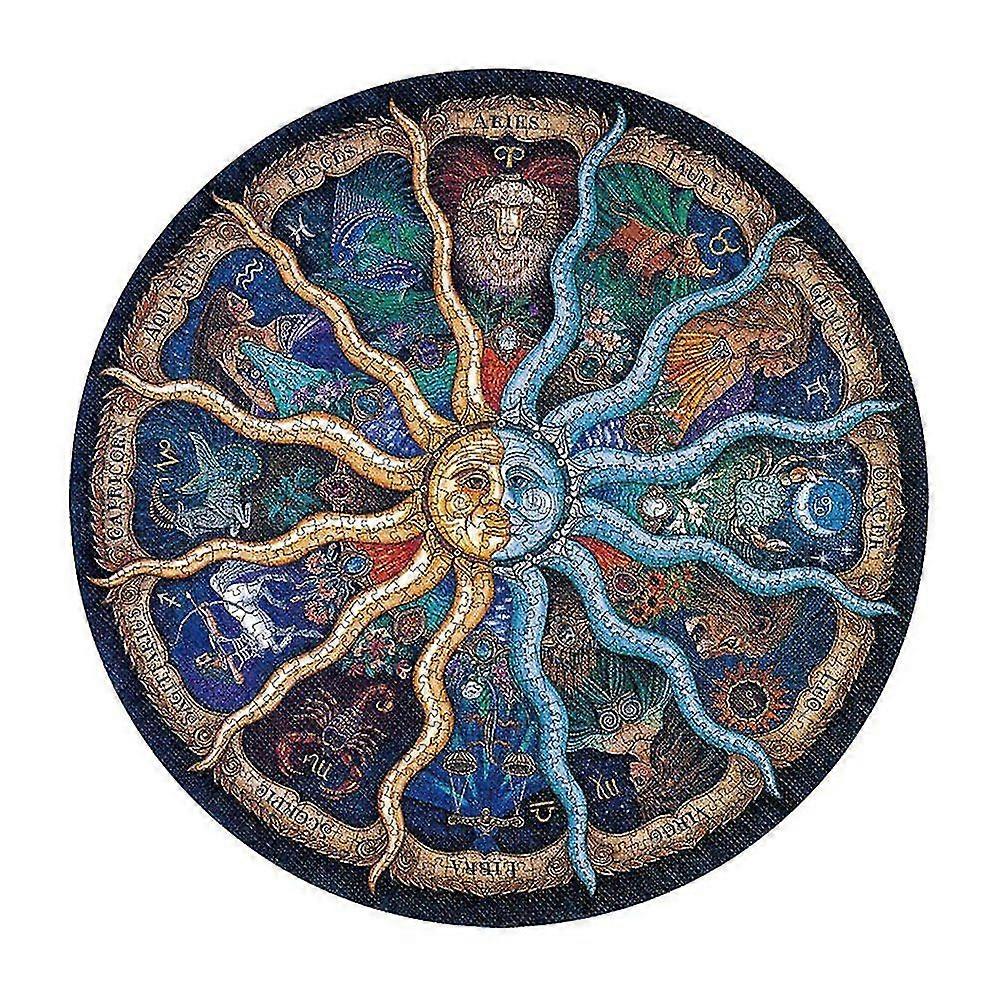 1000-piece Round Puzzle, Placement Game Puzzle, Rainbow Puzzle, Adult Puzzle, Creative Adult Puzzle, Educational Puzzle (zodiac)