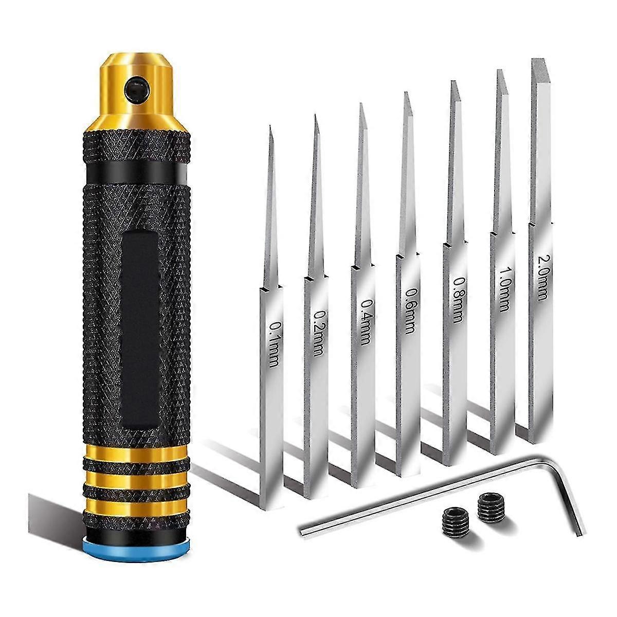 Prime Model Scriber , With 7 Blades (0.1/0.2/0.4/0.6/0.8/1.0/2.0mm),for Carving Cutting, Panel Line,scale Model A