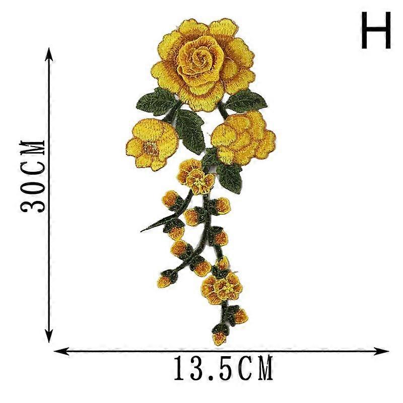 Brodeerattu DIY Decor Applique Patch ruusu ompelutarvikkeet