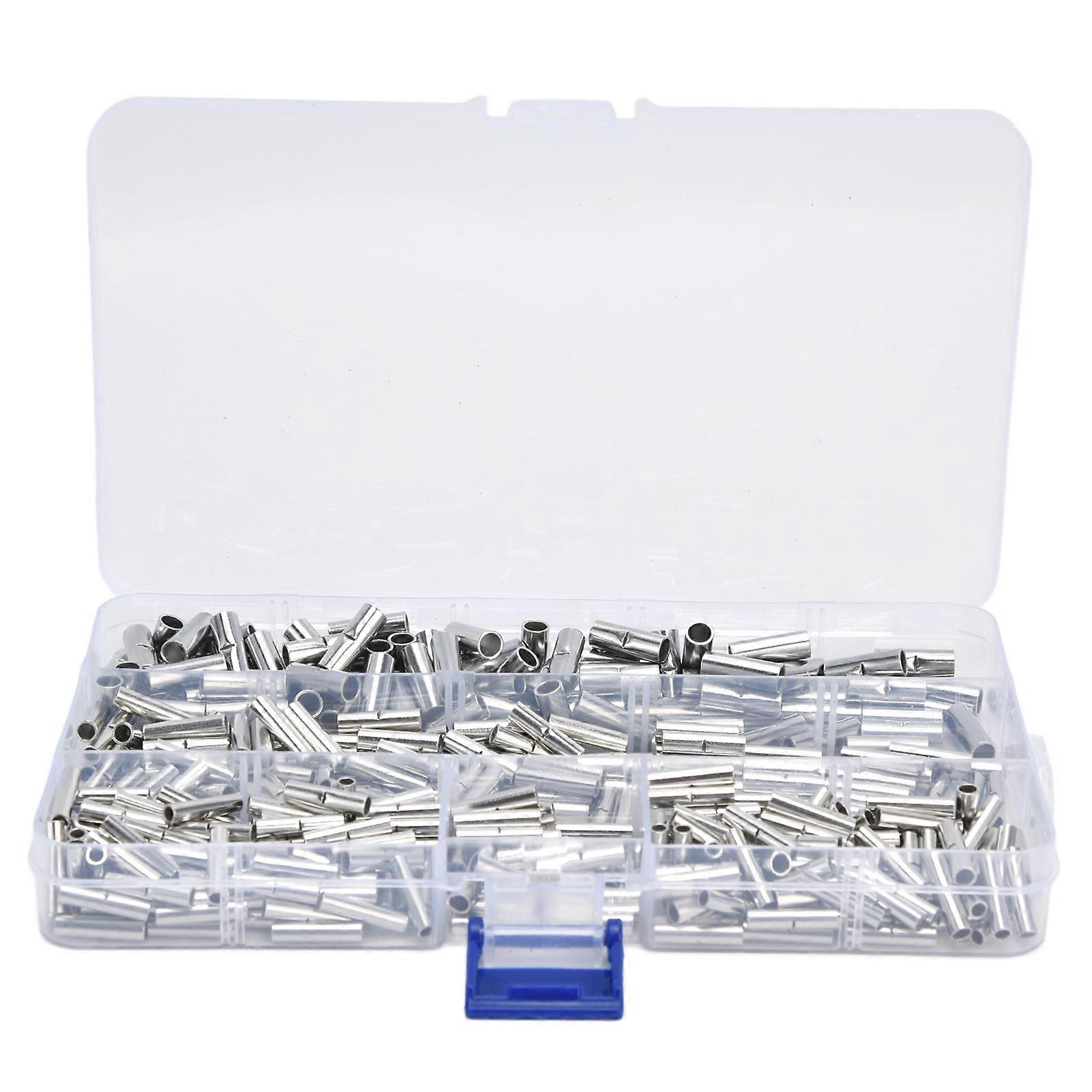 450Pcs Copper Tinned Wire Terminal Uninsulated Butt Splice Electrical Connector Assortment Kit