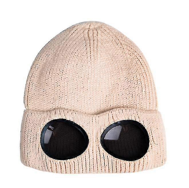 Unisex Wool Knitted Goggles Beanie