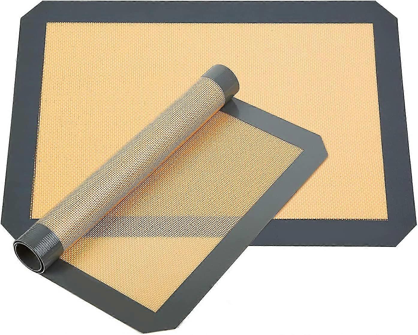 Silicone Baking Mats Non-slip Washable Reusable Baking Tray, Heat-resistant Cooking Bakeware Mat, Bpa Free (gray)2pcs