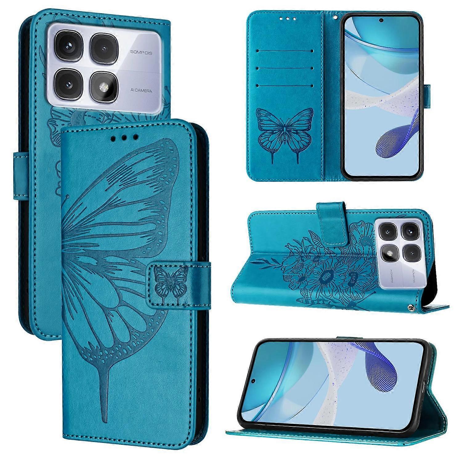 Embossed Butterfly PU Case For Redmi K70 Ultra 5G Global